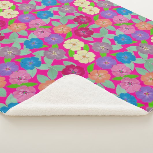 Geranium Flower Sherpa Blanket Sherpa Deken (3/4)