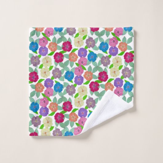Geranium Flowers Badhanddoek Set Bad Handdoek (Wasdoekje)