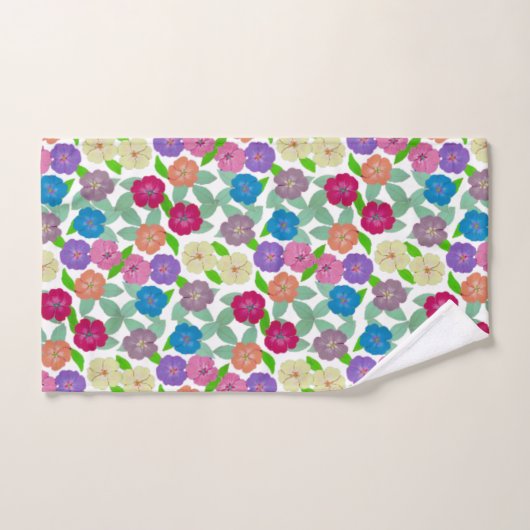 Geranium Flowers Badhanddoek Set Bad Handdoek (Handdoek)