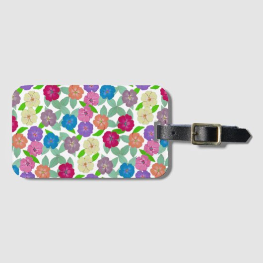 Geranium Flowers Canvas tas Bagagelabel (Voorkant (horizontaal))