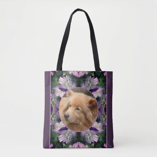 Geranium Flowers Lijst Creëer Uw Eigen Huisdier Fo Tote Bag (Voorkant)