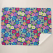 Geranium Flowers Sherpa Blanket Deken (Voorkant (horizontaal))