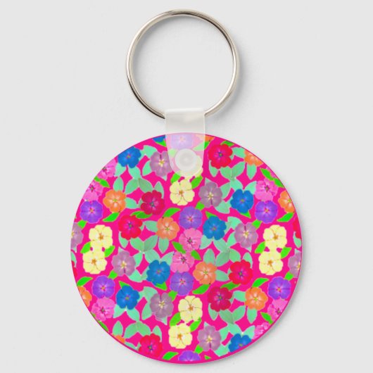 Geranium Flowers sleutelhanger (Voorkant)
