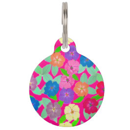 Geranium Flowers sleutelhanger Huisdierpenning