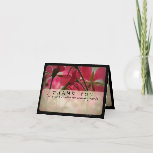 Geranium  Foto Sympathie Dank u OpmerkingC 6 Bedankkaart (Voorkant)