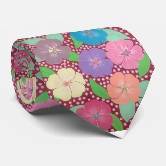 Geranium Garden Stropdas (Opgerold)