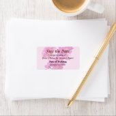 Geranium Heart Save the Date Etiket (Insitu)