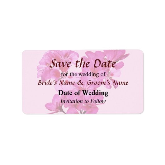 Geranium Heart Save the Date Etiket (Voorkant)