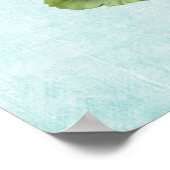 Geranium Illustratie op verouderde denim Poster (Hoek)