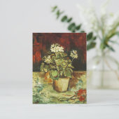 Geranium in een bloempot, Vincent van Gogh Briefkaart (Staand voorkant)