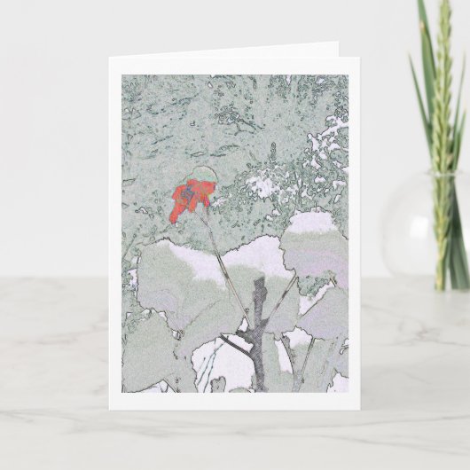 geranium in sneeuw kaart (Voorkant)