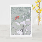 geranium in sneeuw kaart (Gele Bloem)