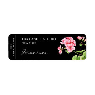 Geranium kaarsetiket etiket
