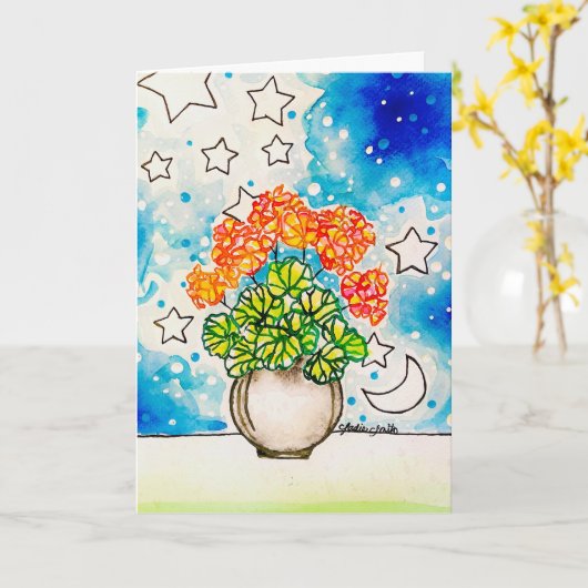Geranium Kaart (Gele Bloem)