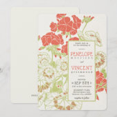  Geranium Lijst Letterpress Stijl Trouwen Kaart (Voorkant / Achterkant)