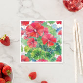 Geranium Moderne Waterverf Servet (Insitu)