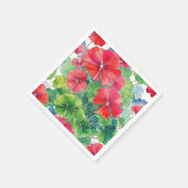 Geranium Moderne Waterverf Servet (Hoek)