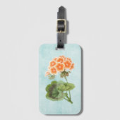 Geranium op Aged Denim Bagagelabel (Voorkant (verticaal))