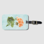 Geranium op Aged Denim Bagagelabel (Voorkant (horizontaal))