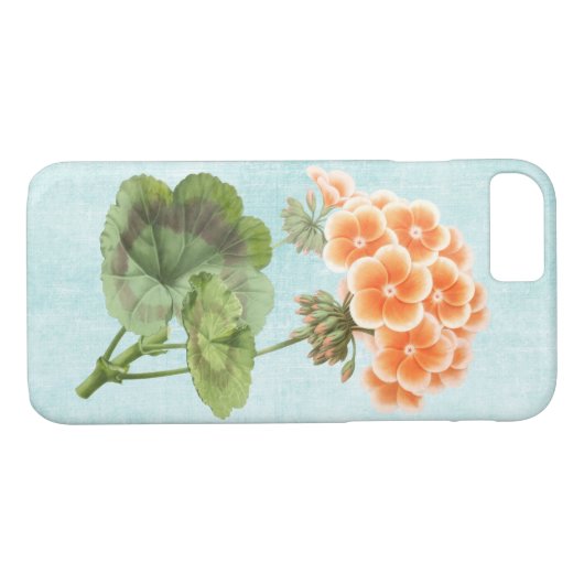 Geranium op Aged Denim Case-Mate iPhone Case (Achterkant (Horizontaal))