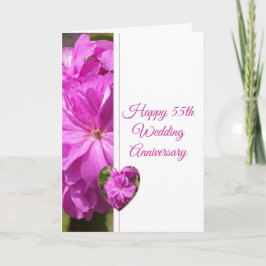 Geranium Personalized 55th Wedding Jubileum Kaart