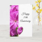 Geranium Personalized 70th Wedding Jubileum Kaart (Gele Bloem)