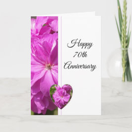 Geranium Personalized 70th Wedding Jubileum Kaart