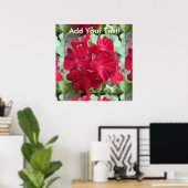 Geranium Plant Red Floral Poster (Thuiskantoor)