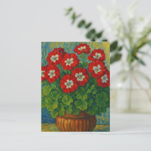 Geranium Postcard Briefkaart (Staand voorkant)