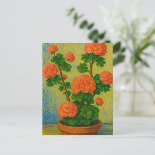 Geranium Postcard Briefkaart (Staand voorkant)