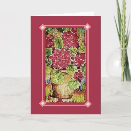 Geranium Roze Happy Moederdag Kaart (Voorkant)