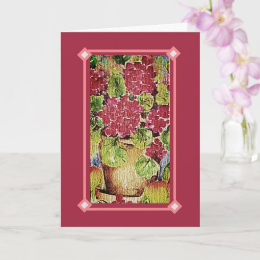 Geranium Roze Happy Moederdag Kaart (Orchidee)