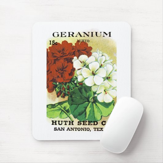 Geranium Seed Packet Label Muismat (Met muis)