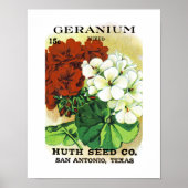 Geranium Seed Packet Label Poster (Voorkant)