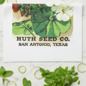 Geranium Seed Packet Label Theedoek (Gevouwen)