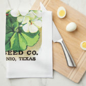 Geranium Seed Packet Label Theedoek (Quarter Fold)