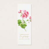 Geranium | Simple Funeral Memorial Mini Bookmark Visitekaartjes (Voorkant)