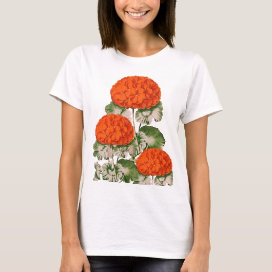  Geranium Trio - vettige floraal T-shirt (Voorkant)