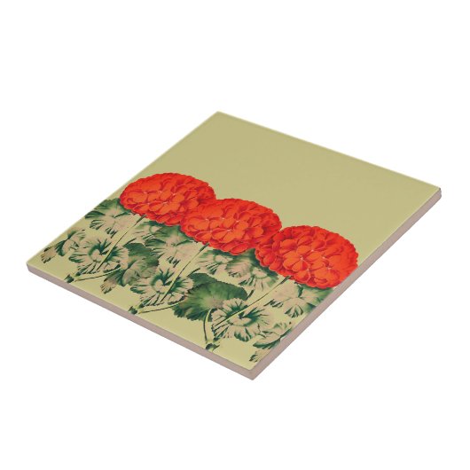  Geranium Trio - vettige floraal Tegeltje (Zijkant)