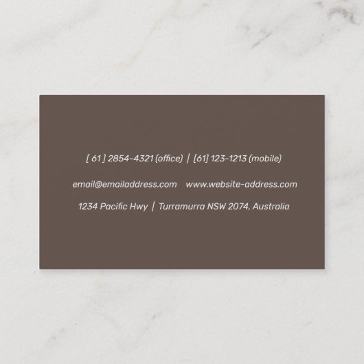  Geranium Trio - vettige floraal Visitekaartje (Achterkant)