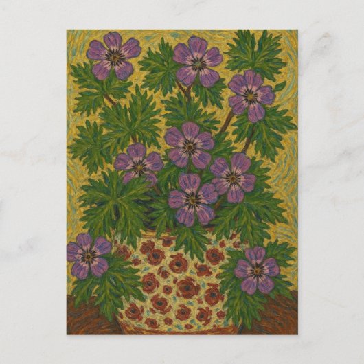 geranium wallichianum briefkaart (Voorkant)