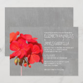 Geranium Wedding Invitations Kaart (Voorkant / Achterkant)