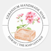 Geranium zeep label (Voorkant)
