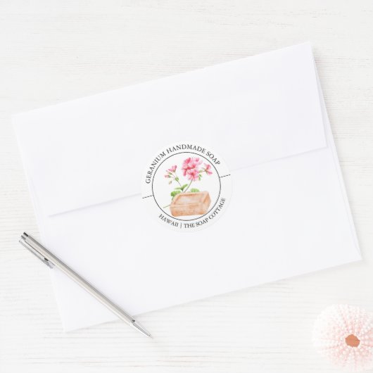 Geranium zeep label (Envelop)