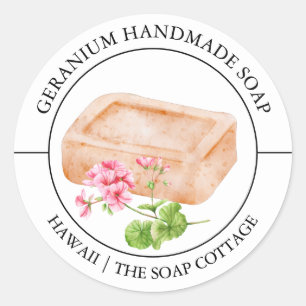 Geranium zeep label