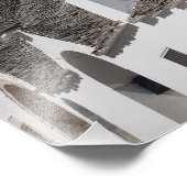 Geraniumbloemen en boomgaarden in Alberobello Foto Afdruk (Hoek)