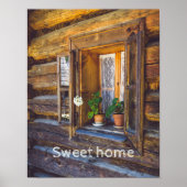 Geraniumbloemen op het raam poster (Voorkant)