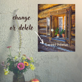 Geraniumbloemen op het raam poster