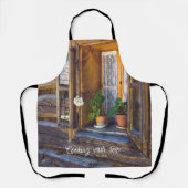 Geraniumbloemen op het raam schort (Voorkant)