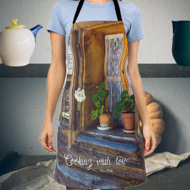 Geraniumbloemen op het raam schort